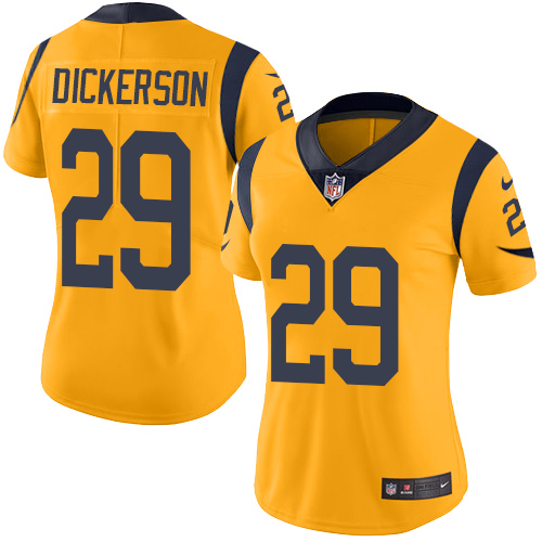 Women's Limited Eric Dickerson Nike Jersey Gold - #29 Rush NFL Los Angeles Rams